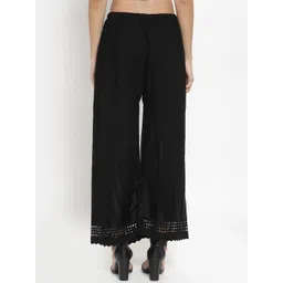 Clora Creation Women Black Solid Straight Palazzos image 4