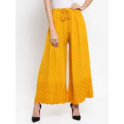 Clora Creation Women Ethnic Motifs Embroidered Flared Palazzos-picture-14