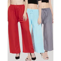 Clora Creation Women Maroon & Blue 3 Knitted Ethnic Palazzos-picture-31