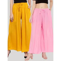 Clora Creation Women Multi Pack Of 2 Flared Knitted Palazzos-picture-28