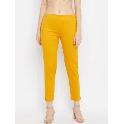 Clora Creation Women Mustard Solid Regular Fit Trousers-picture-39