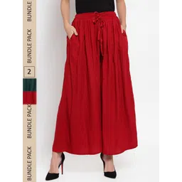 Clora Creation Women Pack Of 2 Flared Palazzos-picture-17