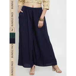 Clora Creation Women Pack Of 2 Flared Palazzos-picture-16