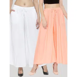 Clora Creation Women Pack Of 2 Multi Flared Knitted Palazzos-picture-23