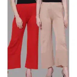 clora creation Women Pack of 2 Palazzos with Elasticated Waistband-picture-10