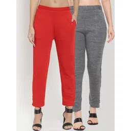 Clora Creation Women Pack of 2 Smart Easy Wash Trousers-picture-38