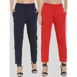 Clora Creation Women Pack of 2 Smart Easy Wash Trousers-picture-39