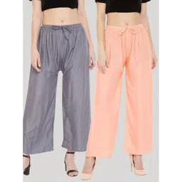 Clora Creation Women Pack of 2 Solid Palazzos-picture-28