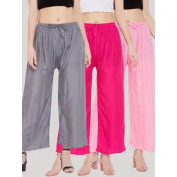 Clora Creation Women Pack of 3 Knitted Ethnic Palazzos-picture-28