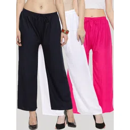 Clora Creation Women Pack of 3 Knitted Palazzos-picture-15