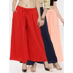 Clora Creation Women Pack Of 3 Knitted Palazzos-picture-14