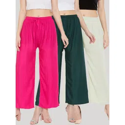 Clora Creation Women Pack of 3 Knitted Palazzos-picture-19