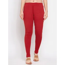 Clora Creation Women Red Solid Woolen Ankle-Length Leggings-picture-23