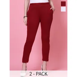 Clora Creation Women Smart Pack Of 2 Woollen Trousers-picture-32