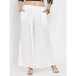 Clora Creation Women White Flared Palazzos-picture-38