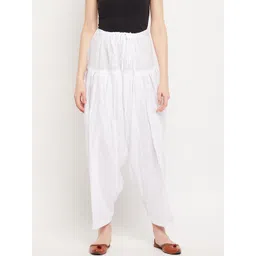 Clora Creation Women White Solid Pure Cotton Salwar image 1