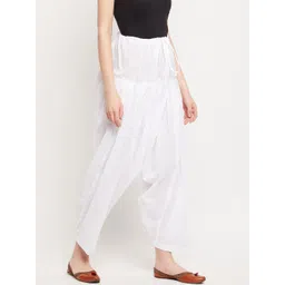 Clora Creation Women White Solid Pure Cotton Salwar image 4