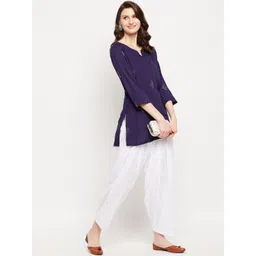 Clora Creation Women White Solid Pure Cotton Salwar image 2