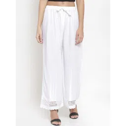 Clora Creation Women White Solid Straight Palazzos-picture-20