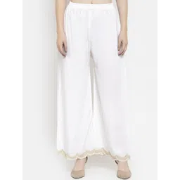 Clora Creation Women White Solid Straight Palazzos-picture-23