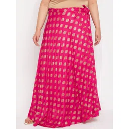 CLORA CREATION PLUS Ethnic Motifs Printed Flared Skirt-picture-30