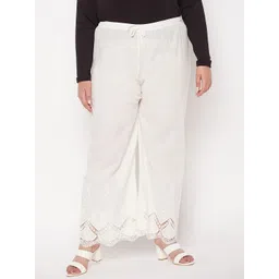 CLORA CREATION PLUS Women Ethnic Motifs Embroidered Wide Leg Cotton Palazzos-picture-30