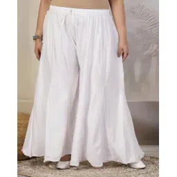 clora creation plus Women Flared Palazzo with Elasticated Waist-picture-41