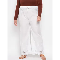 CLORA CREATION PLUS Women Floral Embroidered Straight Cotton Palazzos-picture-12