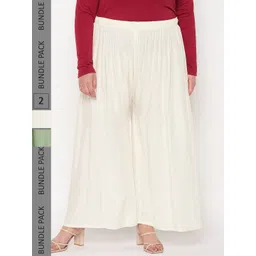 CLORA CREATION PLUS Women Pack of 2 Flared Palazzos-picture-18