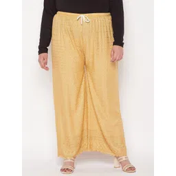 CLORA CREATION PLUS Women Self Design Straight fit Palazzos-picture-21