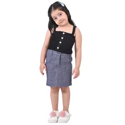 Cloth Bites Girls Striped Pure Cotton Knee-Length Straight Skirt-picture-13