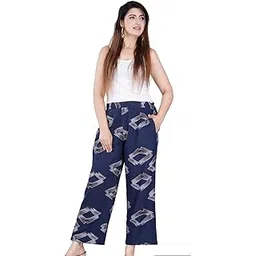 cloth bites Women's Lounge Wear Pants, Ladies Night Wear, Sleep Wear Relaxed Fit Western Casual Plazo for Women-picture-38
