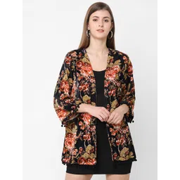 Cloth Haus India Women Black & Red Printed Velvet Shrug-picture-41