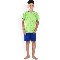 Clothe Funn Boys Conversational Printed Pure Cotton T-shirt with Shorts-picture-53