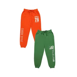 Clothe Funn Boys Pack Of 2 Typography Printed Pure Cotton Joggers-image-37