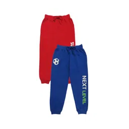 Clothe Funn Boys Pack Of 2 Typography Printed Pure Cotton Joggers-image-38
