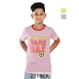 Clothe Funn Boys Pack Of 2 TypographyPrinted T-shirt-image-21