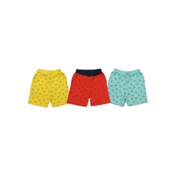 Clothe Funn Boys Pack Of 3 Conversational Printed Cotton Shorts-image-43