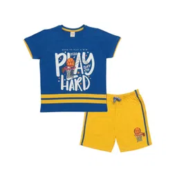 Clothe Funn Boys Printed Pure Cotton T-shirt With Shorts-picture-15