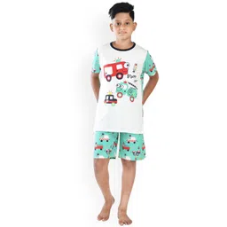 Clothe Funn Boys Pure Cotton Printed T-shirt with Shorts-image-9