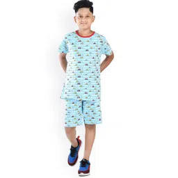 Clothe Funn Boys Pure Cotton Printed T-shirt with Shorts-picture-32