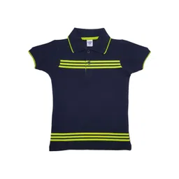 Clothe Funn Boys Striped Polo Collar Short Sleeves Cotton Casual T-shirt-image-7