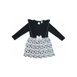 Clothe Funn Girls Floral Printed Ruffles Detailed Cotton A-Line Dress-picture-23