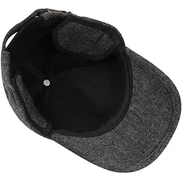 CLOTHERA Men's Winter Warm Baseball Cap with Foldable Ear Flaps for Outdoor image 3