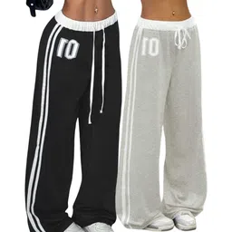 clothina Pack of 2 Women Solid Multicolor Track Pants-picture-17