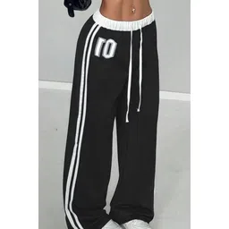 clothina Women Striped Black Track Pants-picture-20