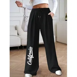 clothina Women Solid Black Track Pants image 1