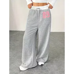 clothina Women Solid Grey Track Pants image 1