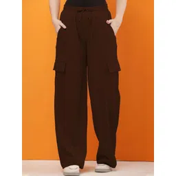 CLOTHINK INDIA Women Mid-Rise Loose Fit Easy Wash Cargos Trousers-picture-33