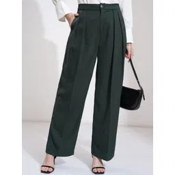 CLOTHINK INDIA Women Relaxed Fit Wide LegTrousers-picture-32